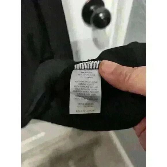 EnFocus Dress Womens Size 18W Ruffle Short Sleeve Polyester Blend Black Pullover - Picture 8 of 10